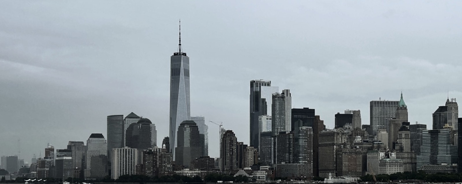 Cloudy skyline at dusk over the water
